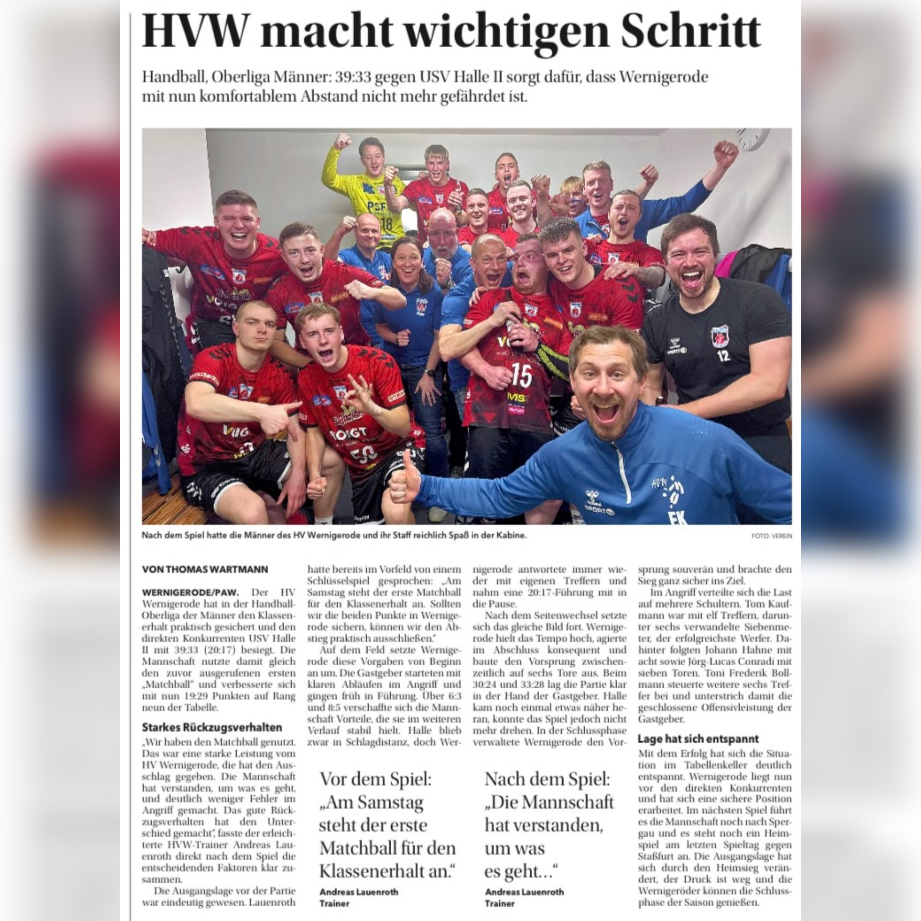 Spielbericht der 1. Männer!
