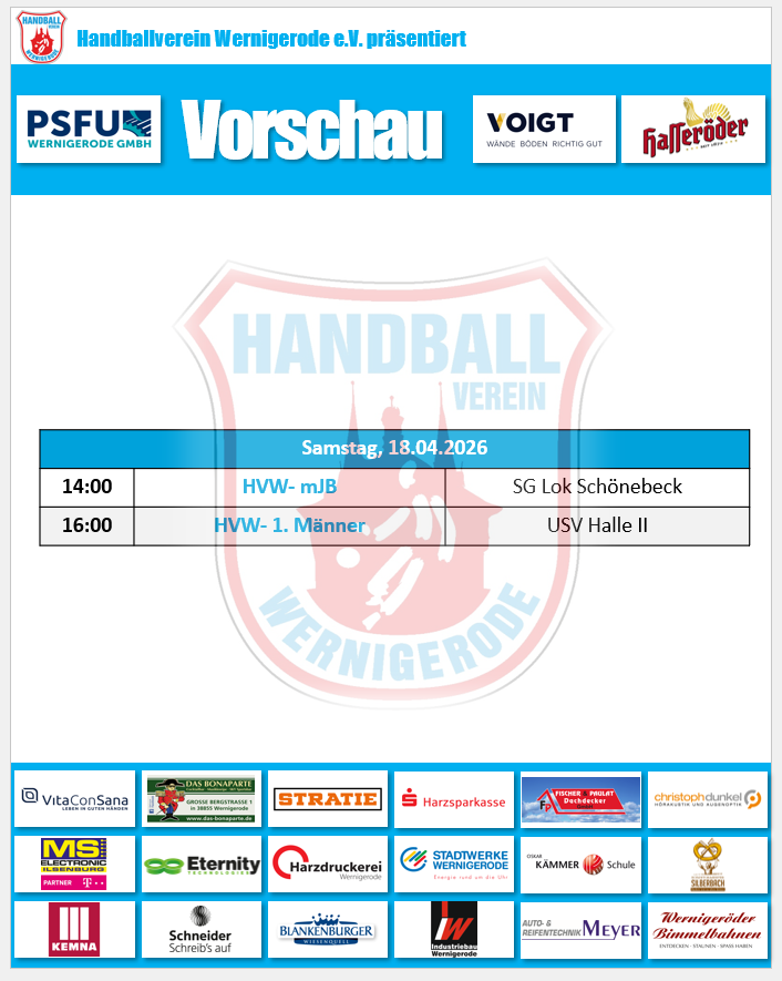 Unsere Spiele am Samstag!