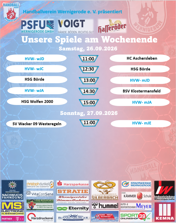Unsere Spiele am Wochenende!