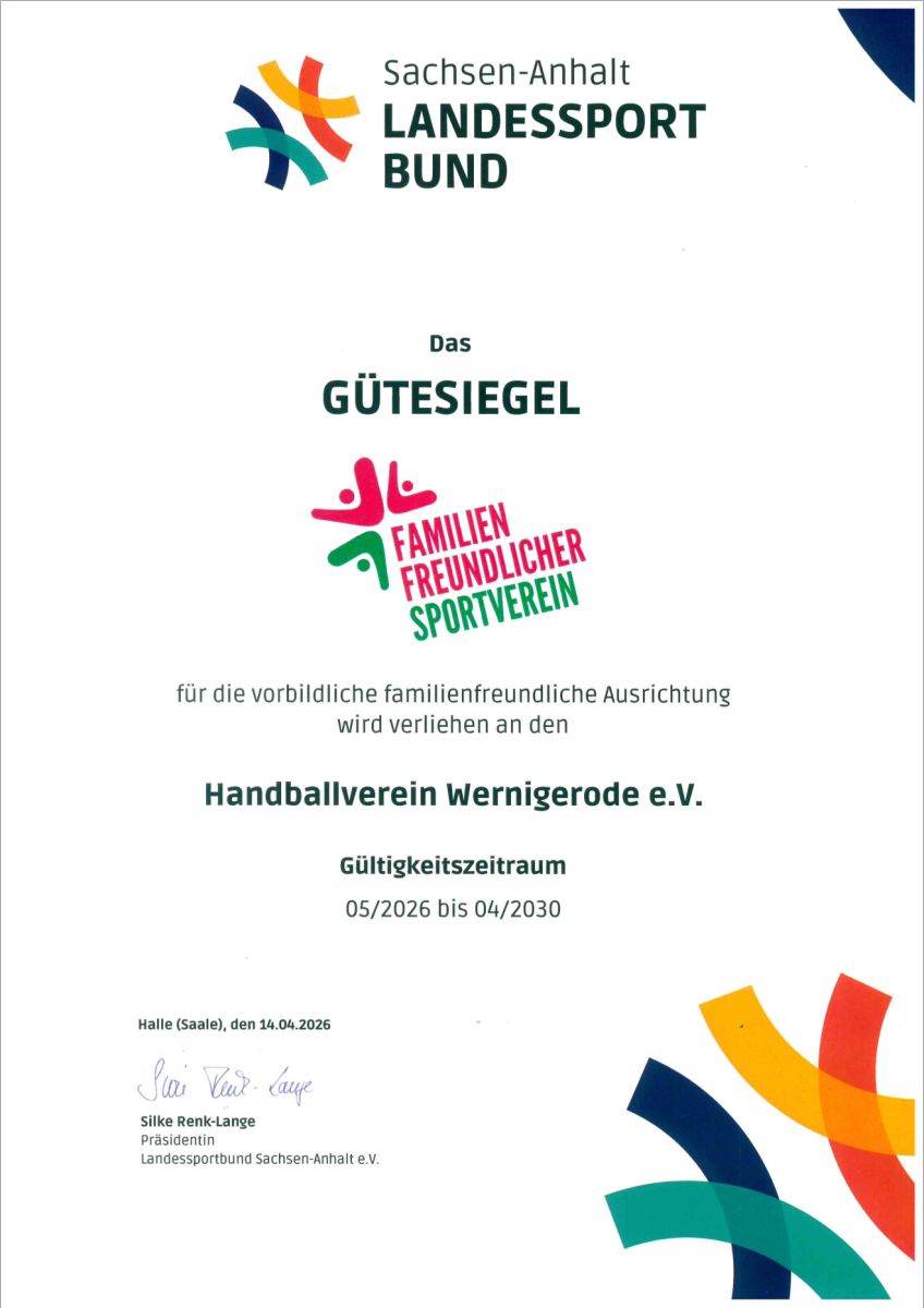 Gtesiegel FFSV HV Wernigerode