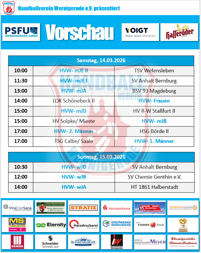 Unsere Spiele am Wochenende!
