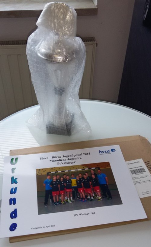 Harz Börde Pokal Siegerpokal für die C-Jugend ist eingetroffen