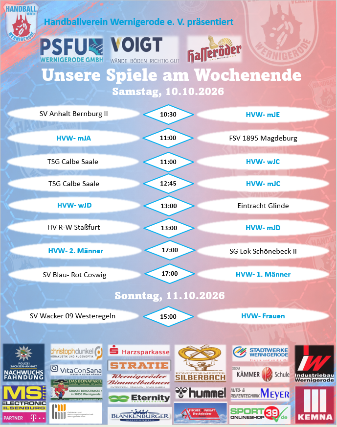 Unsere Spiele am Wochenende!