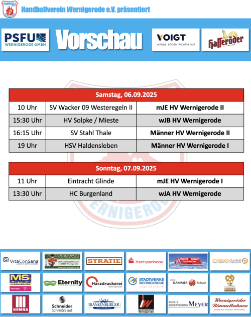 Wochenendvorschau