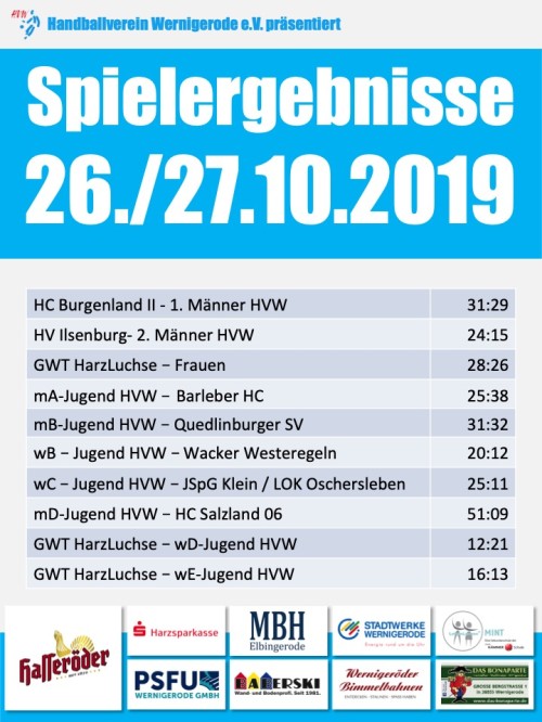 Ergebnisse 26./27.10