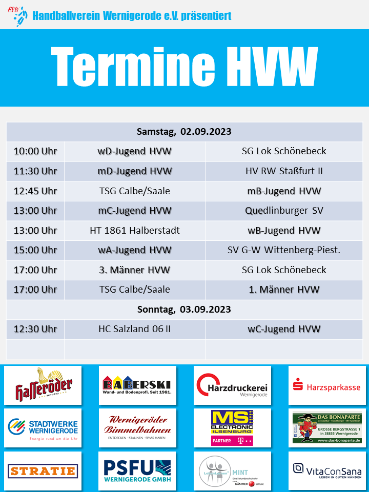 Handballsaison 2023/24 startet am 02.09.23