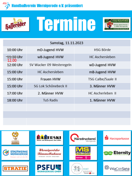HVW Spiele am 11.11.2023