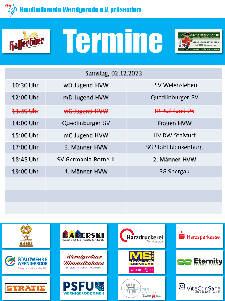 HVW Spiele am 02.12.2023