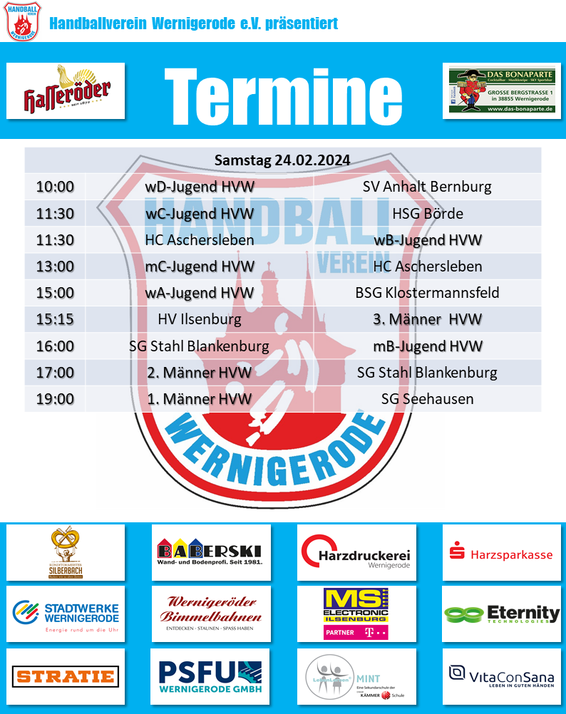 HVW Spiele am 24.02.2024