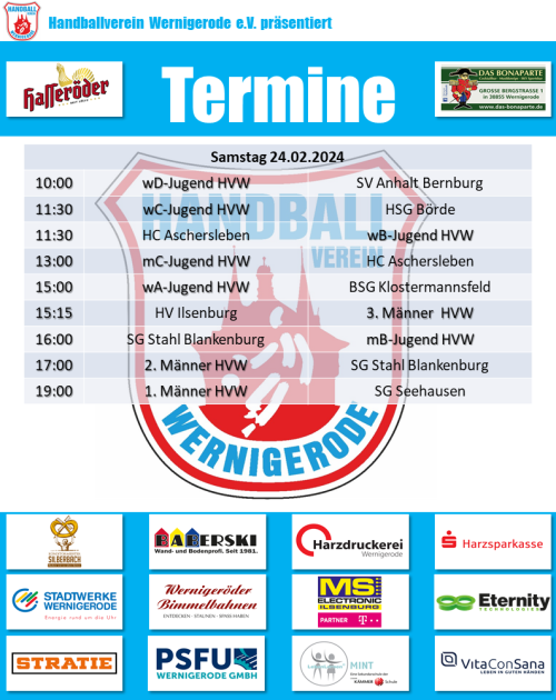 HVW Spiele am 24.02.2024