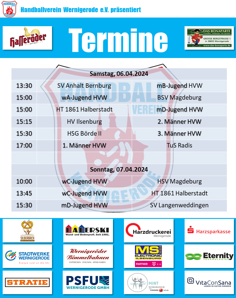 HVW Spiele am 06./07.04.2024