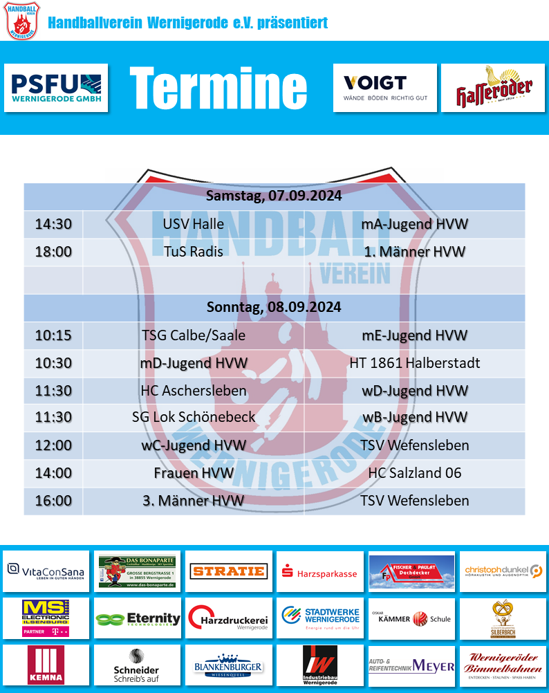 HVW Spiele am 07./08.09.2024