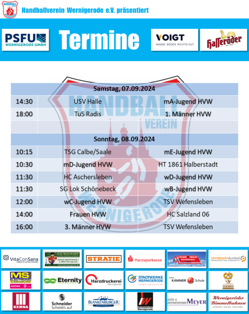 HVW Spiele am 07./08.09.2024