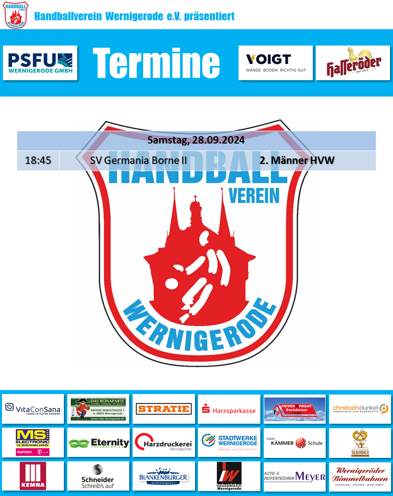 HVW Spielplan für den 28.09.2024