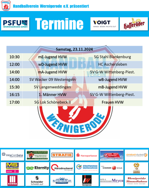 HVW Spiele am 23.11.2024