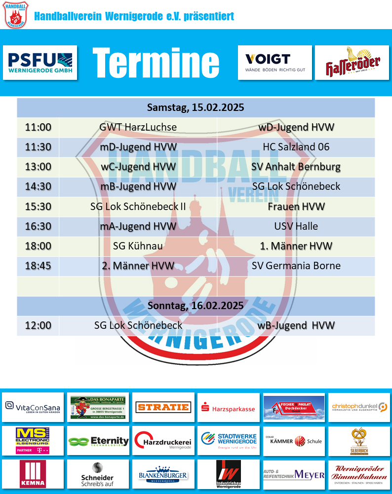 HVW Spiele am 15./16.02.2025