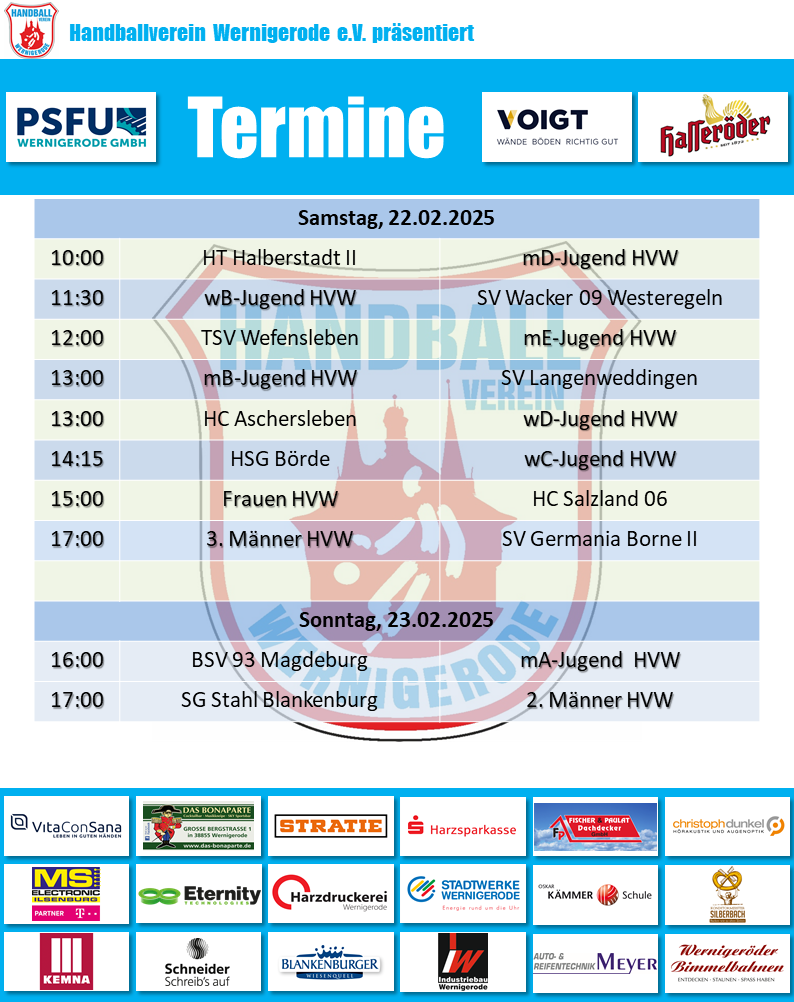 HVW Spiele am 22./23.02.2025