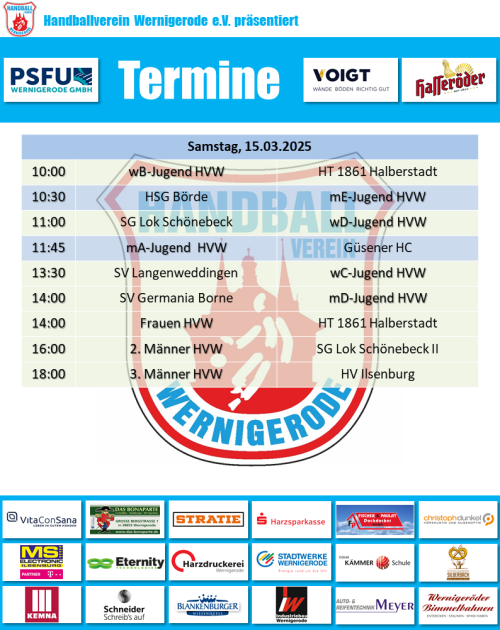 HVW Spiele am 15.03.2025