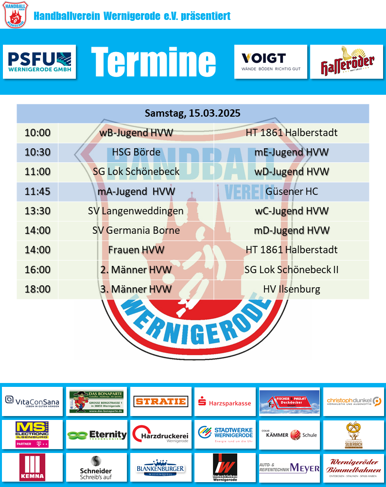 HVW Spiele am 15.03.2025