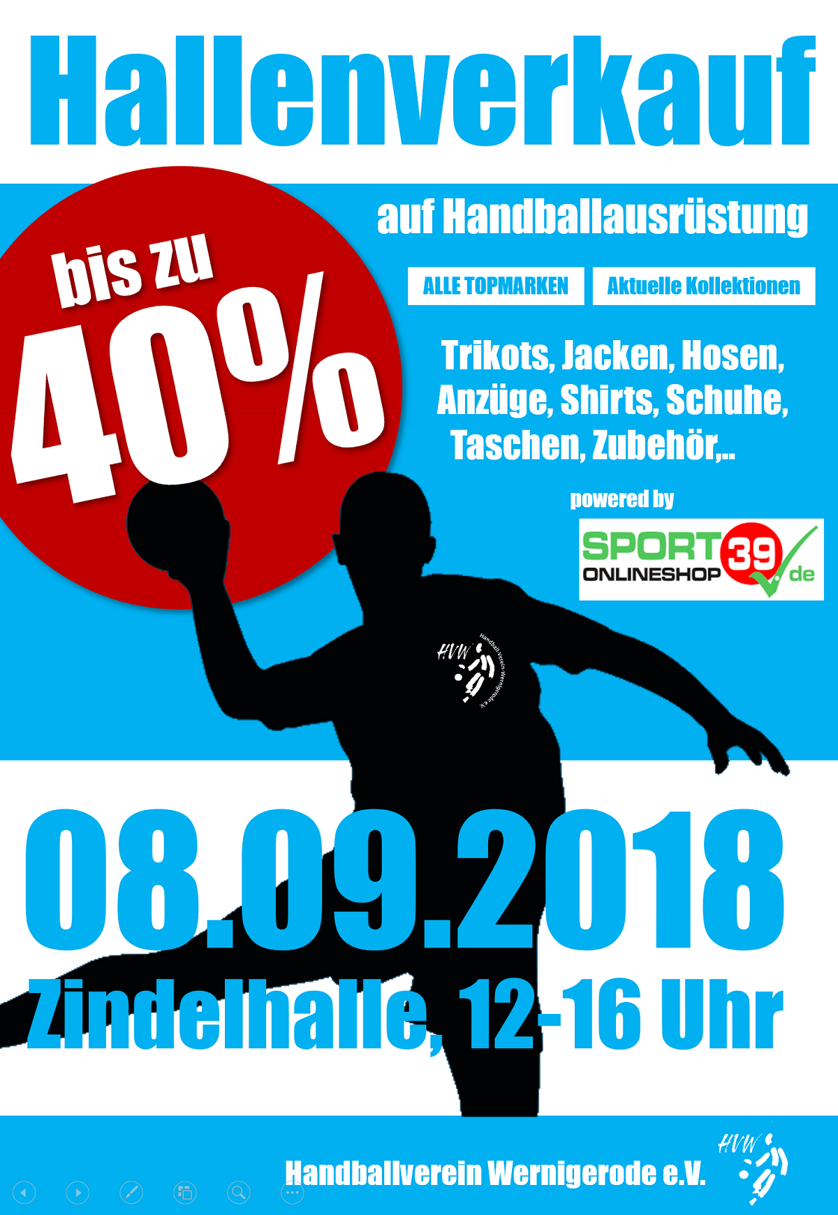 Hallenverkauf am 08.09.2018