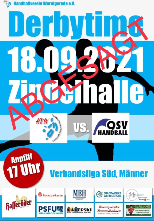 Derby der 1. Männer gegen den QSV abgesagt