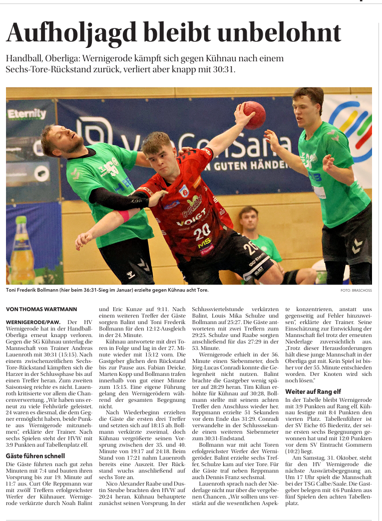 Aufholjagt bleibt unbelohnt!