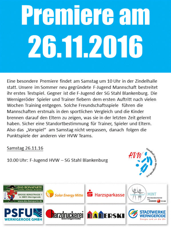 Endlich. Die F-Jugend des HVW betritt die Handballbühne