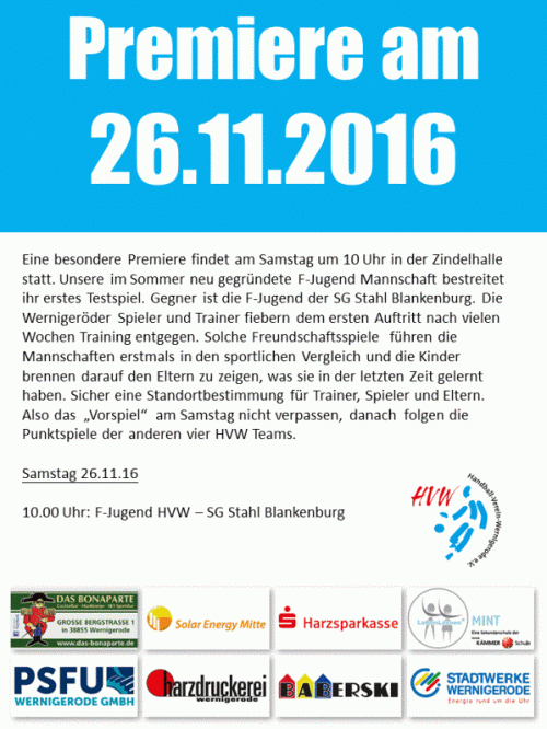 Endlich. Die F-Jugend des HVW betritt die Handballbühne