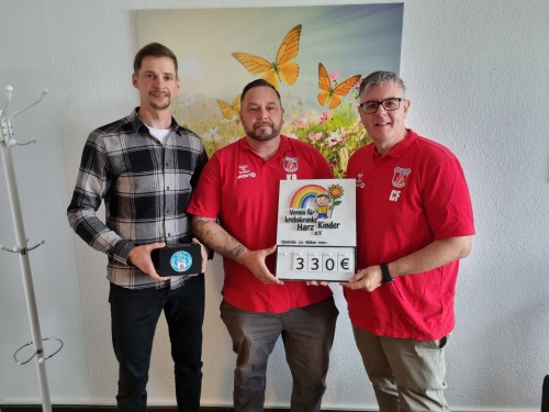 Spendenübergabe an den Verein für krebskranke Kinder Harz e. V.