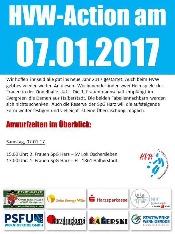 Erster HVW Spieltag im neuen Jahr