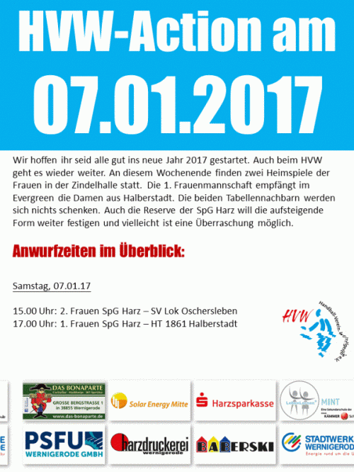 Erster HVW Spieltag im neuen Jahr