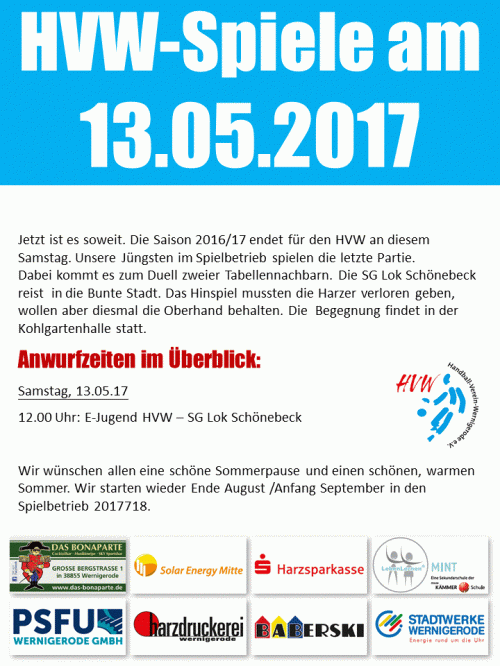 Alles hat ein Ende, auch die Saison 2016/17. Der letzte Spieltag.