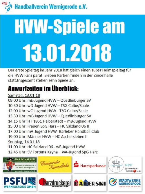 Erster Spieltag im Jahr 2018