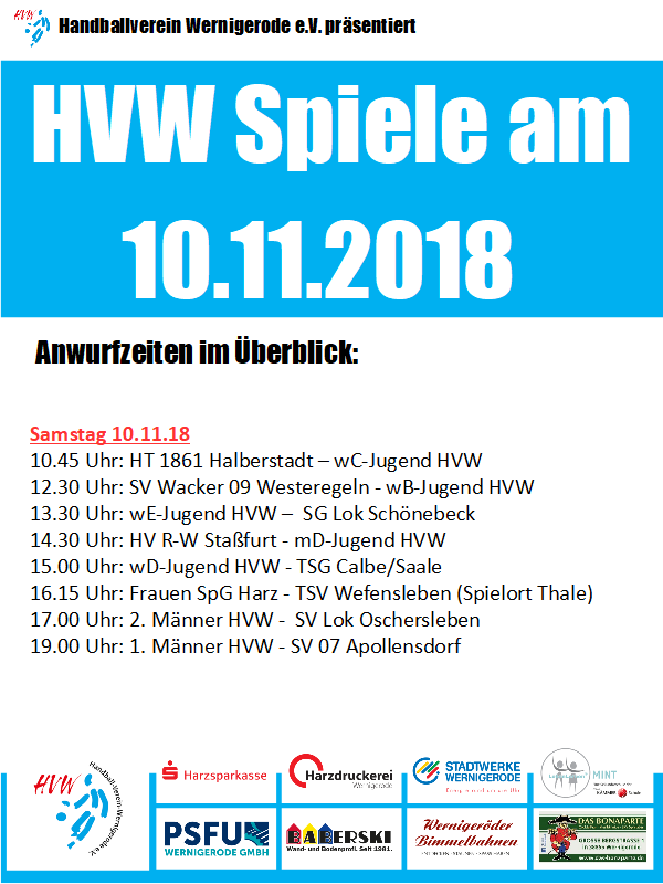 HVW Spiele am 10.11.18