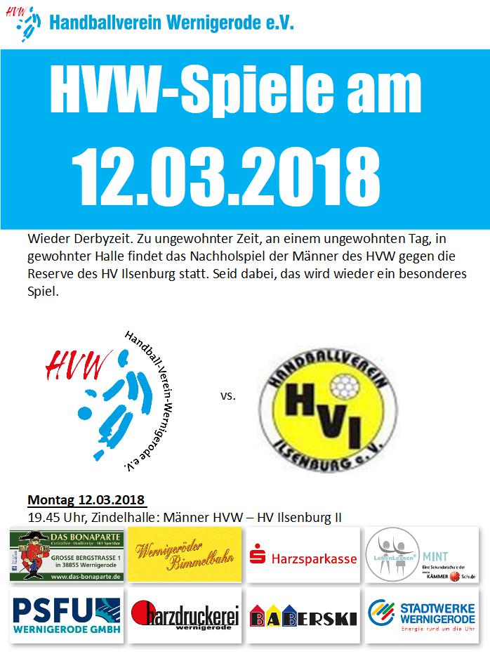 Nachholspiel der Männer am 12.03.2018