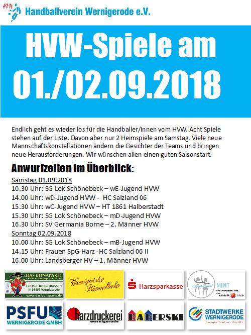 Es geht wieder los, erster Spieltag beim HVW
