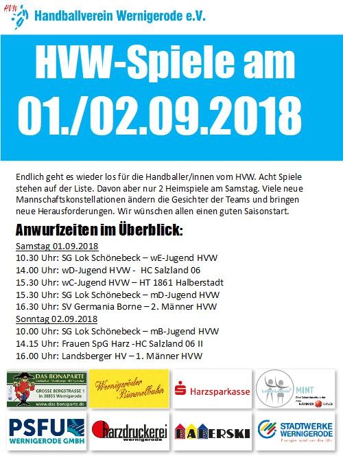 Es geht wieder los, erster Spieltag beim HVW