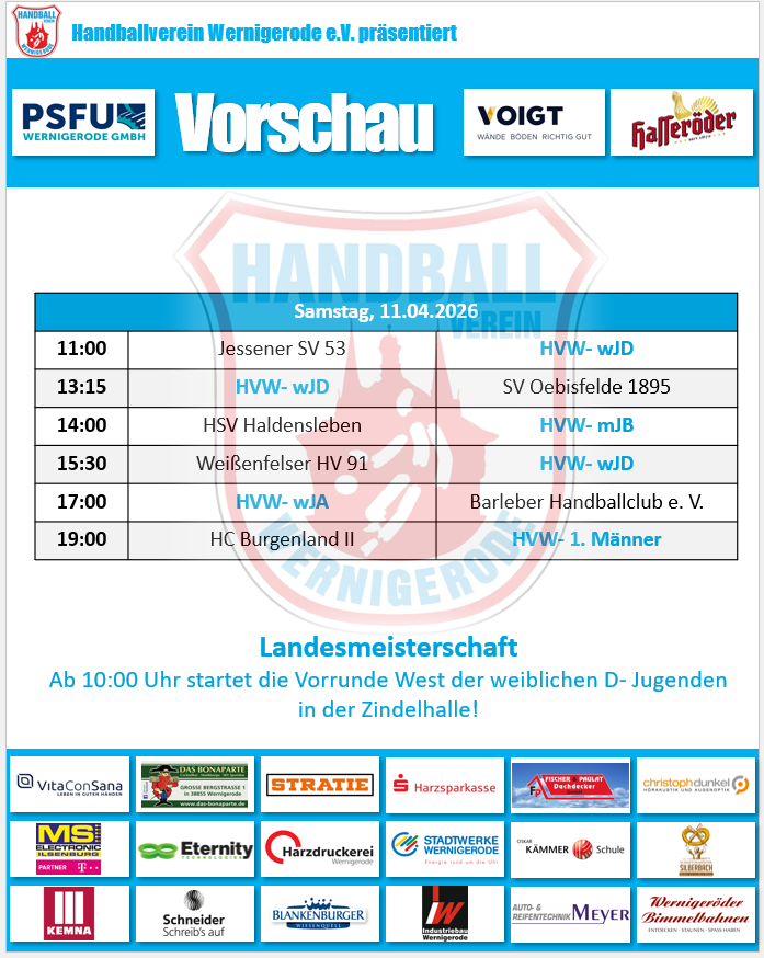 Unsere Spiele am Samstag!
