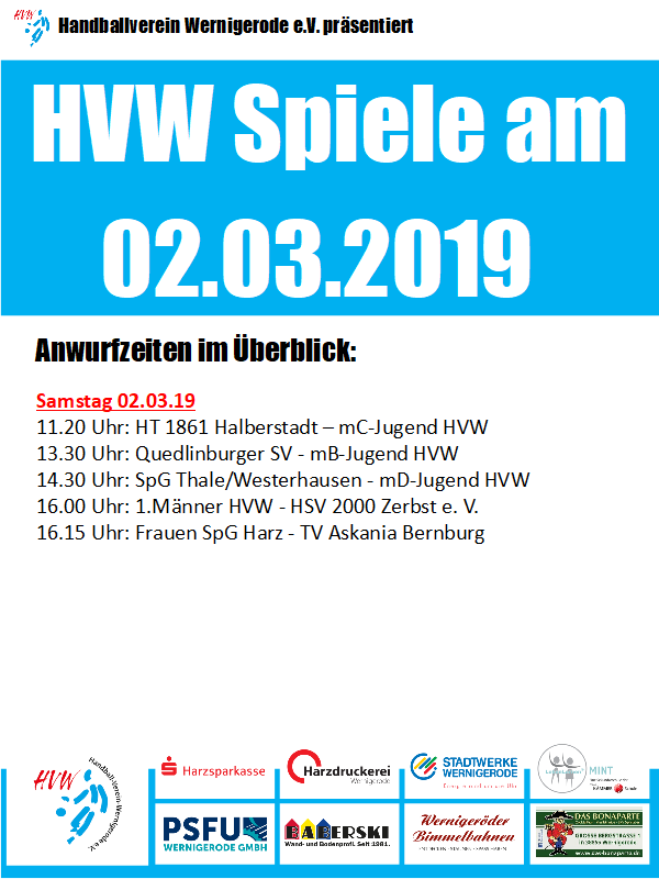 HVW Spiele am 02.03.19