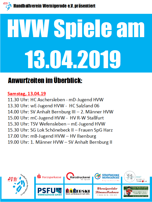 HVW Spiele am 13.04.19