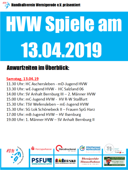 HVW Spiele am 13.04.19