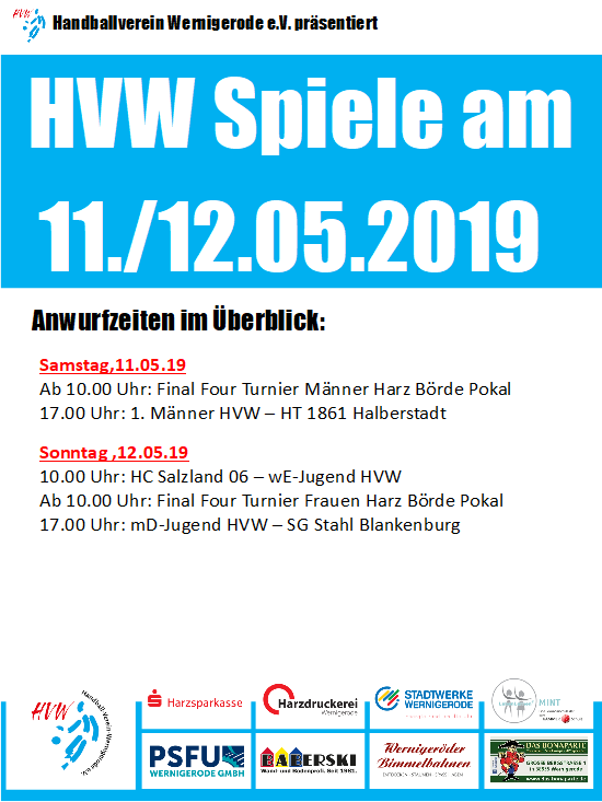 HVW Spiele am 11./12.05.19