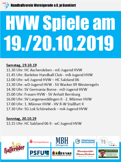 HVW Spiele am 19./20.19