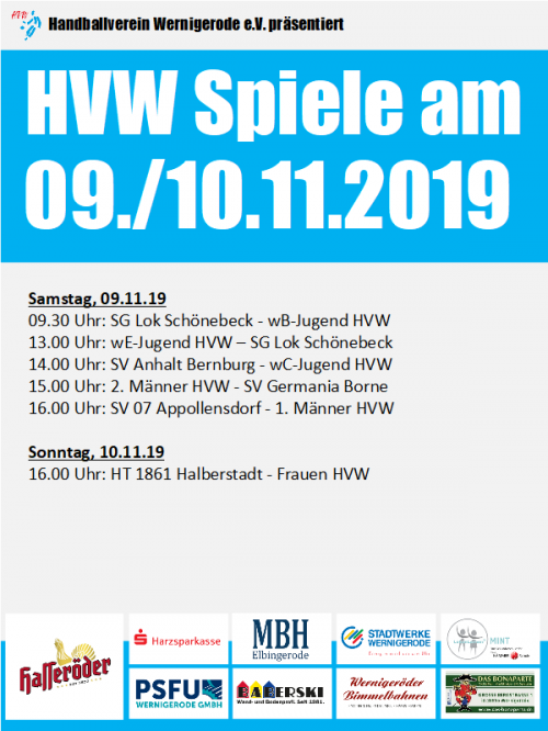 HVW Speile am Wochenende 09./10.11.19