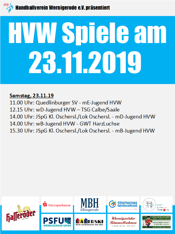 HVW Spiele am 23.11.19