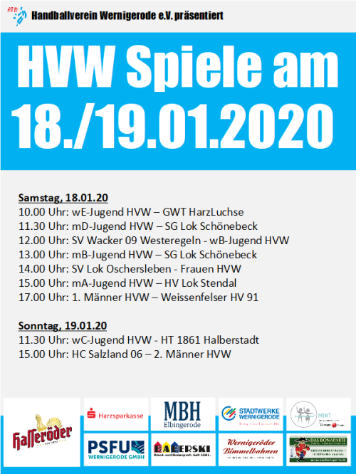HVW Spiele am 18./19.01.20