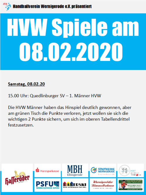 Nur ein HVW Spiel am 08.02.20