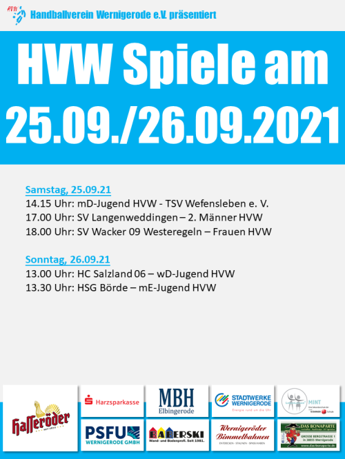 HVW Spiele am 25./26.09.21