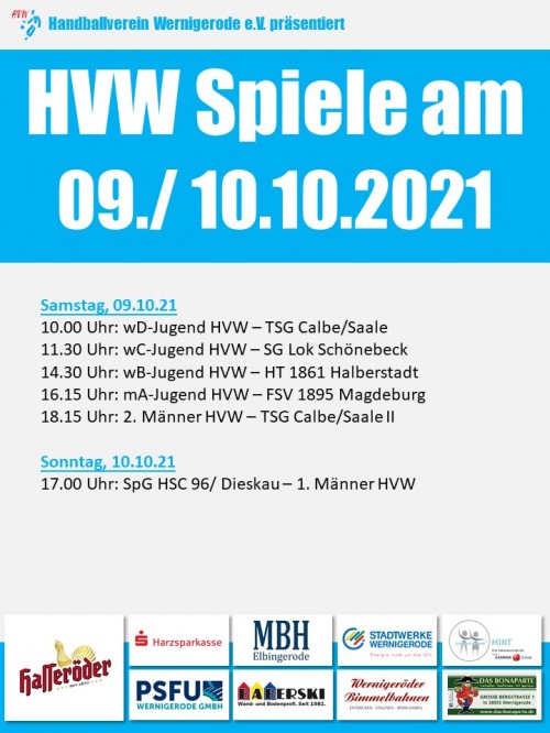 Nächster voller HVW Spieltag am 09./10.2021