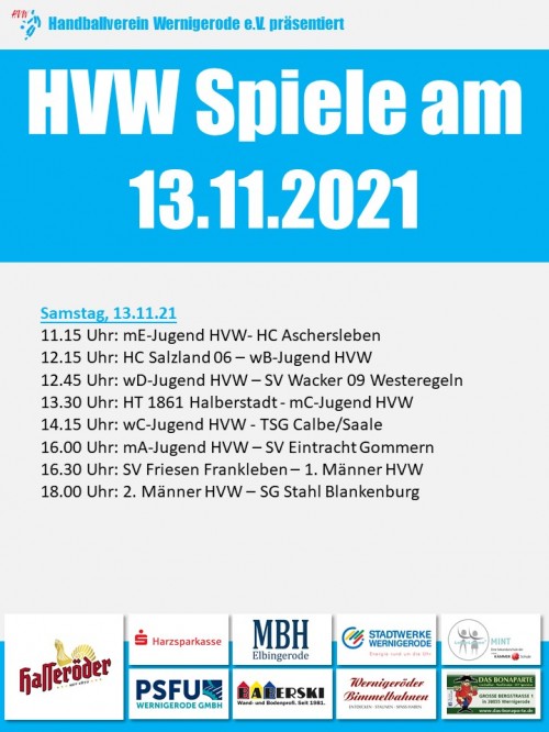 HVW Spiele am 13.11.2021